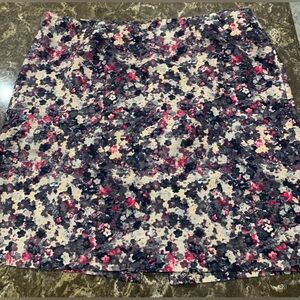 Talbots Pink and Black Floral Skirt